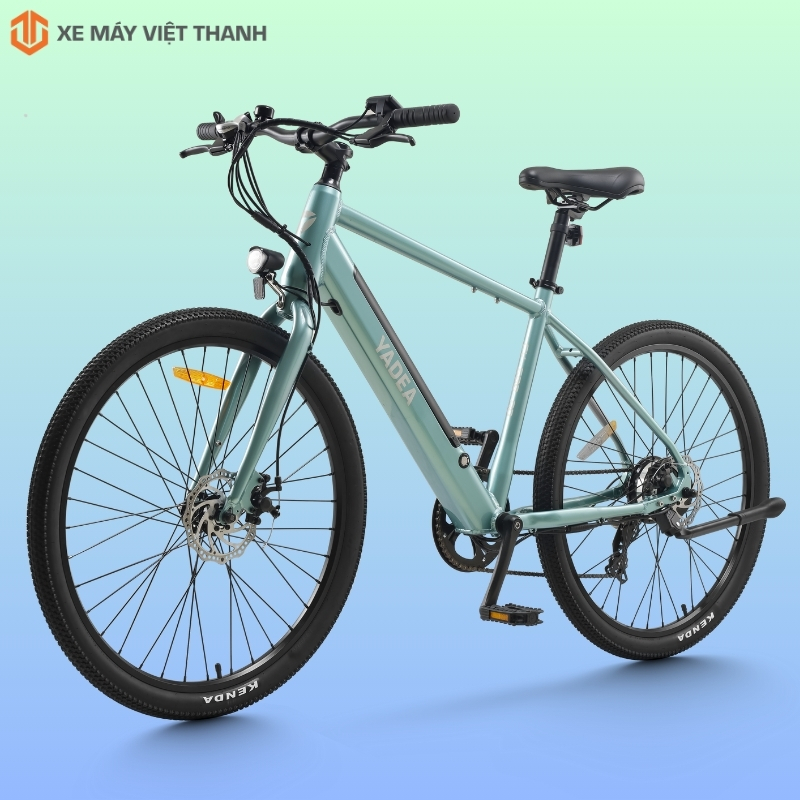 Tổng thể thiết kế xe đạp điện trợ lực Yadea Viot màu xanh